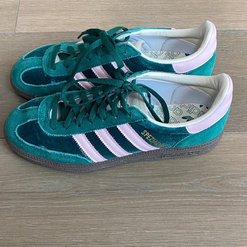 Adidas Spezial Teal and Light Pink Sneakers - Picture 1 of 5